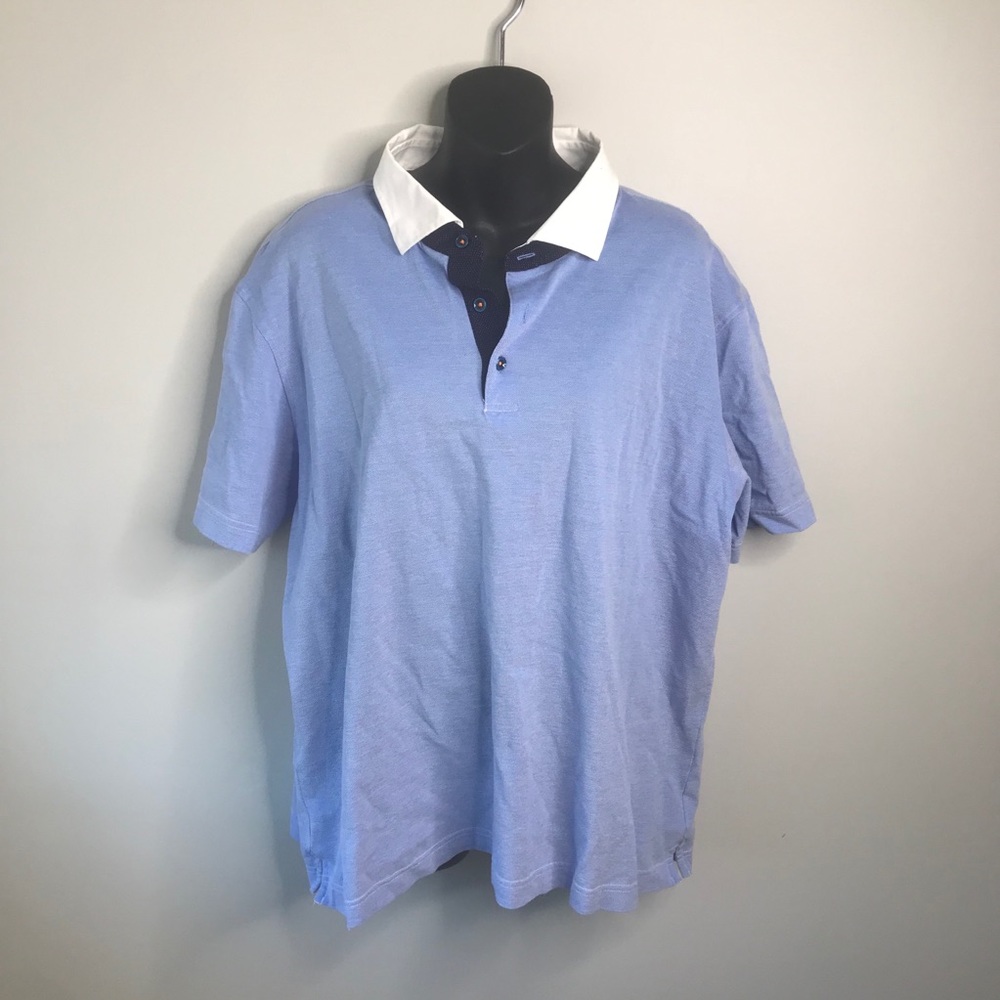 Robert Graham Nigel blue polo shirt 2XL